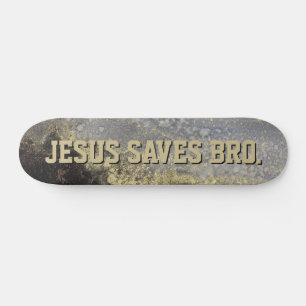 Skateboard Jesús Salva Hermano. Pintura Abstracta de Oro en S