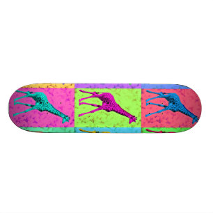 Skateboard Jirafa que camina de Popart del arte pop