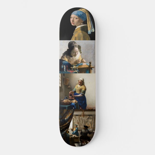 Skateboard Johannes Vermeer - Masterpieces Grid (Anverso)