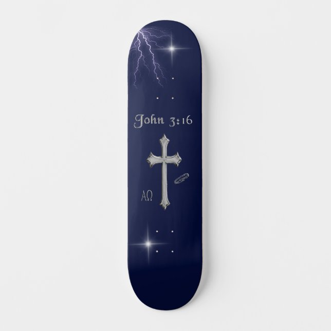 Skateboard John 3:16 Bible verse (Anverso)