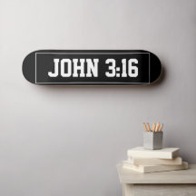 John 3:16 Cristiano Blanco y Negro Simple Moderno