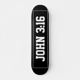 Skateboard John 3:16 Cristiano Blanco y Negro Simple Moderno