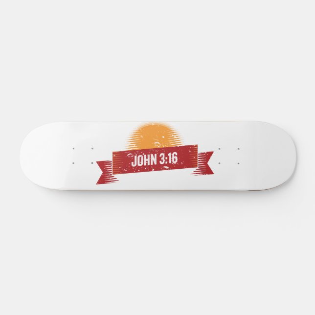 Skateboard John 3:16 Diseño de apariencia vintage (Horz)