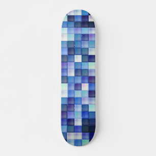 Skateboard Juego de video Pixels Blue Square Pattern