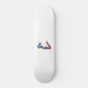 Skateboard Jugador de baloncesto acuarela
