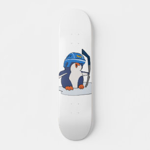 Skateboard Jugador de hockey pingüino  elegir color de fondo