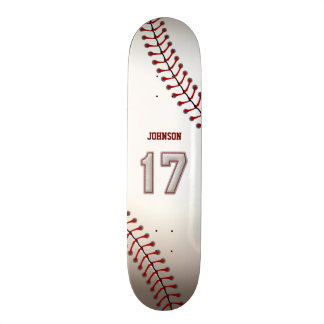 Skateboard Jugador número 17 - puntadas frescas del béisbol