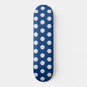 Skateboard Jugadores De Béisbol Blanco Con Costura Roja
