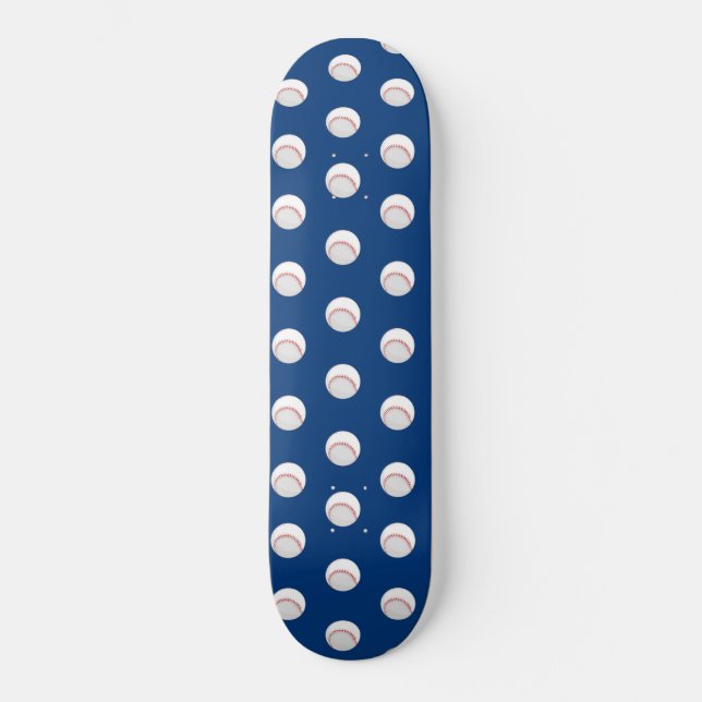 Skateboard Jugadores De Béisbol Blanco Con Costura Roja (Anverso)