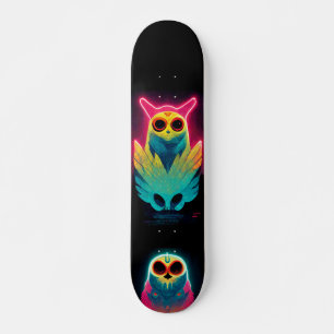 Skateboard Junta Retro Neon Vaporwave Owls