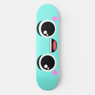 Skateboard Kawaii Happy Anime Faced Aqua