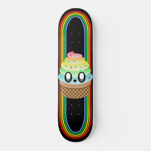 Skateboard Kawaii Rave Ice Cream Cone (Anverso)