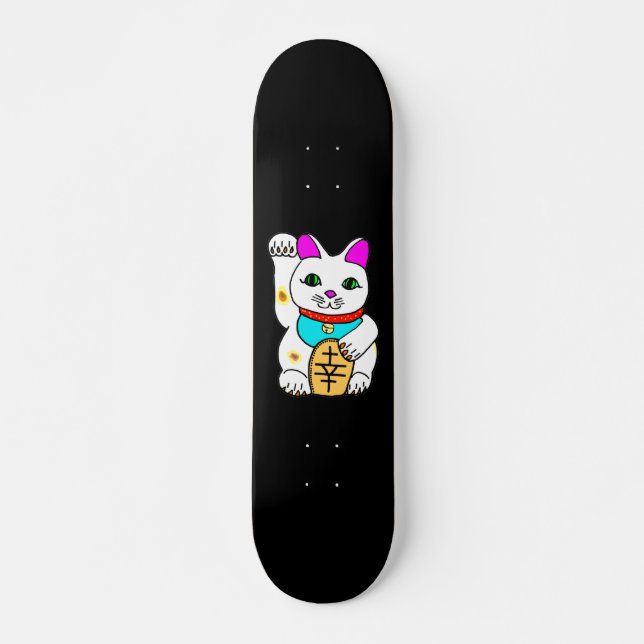 Skateboard Kawaii Rave Lucky Cat Maneki Neko (Anverso )