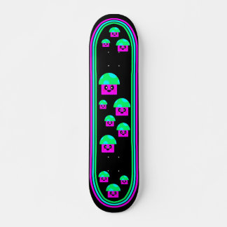 Skateboard Kawaii Rave Neon Mushrooms
