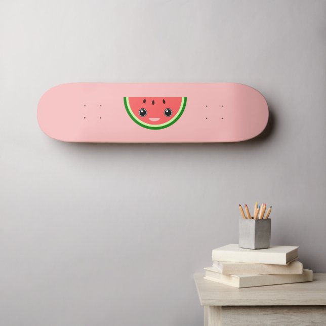 Skateboard Kawaii Watermelon Cute Rosa (Arte de pared (horz))