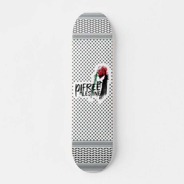 Skateboard Keffiyeh Free Palestine (Anverso )