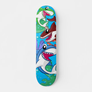 Skateboard Kids Sea Life Sharm Personalizado Blue Ocean Fish