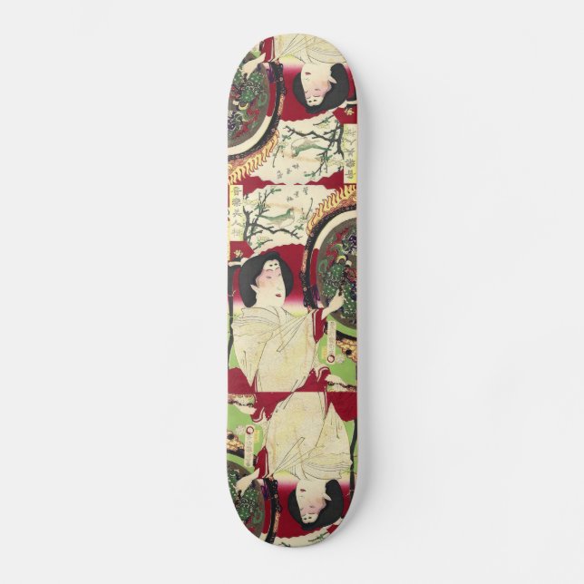 Skateboard kimono de paraguas tradicional geisha japonesa (Anverso)