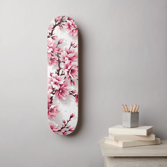 Skateboard Kirschblüten (Arte de la pared)