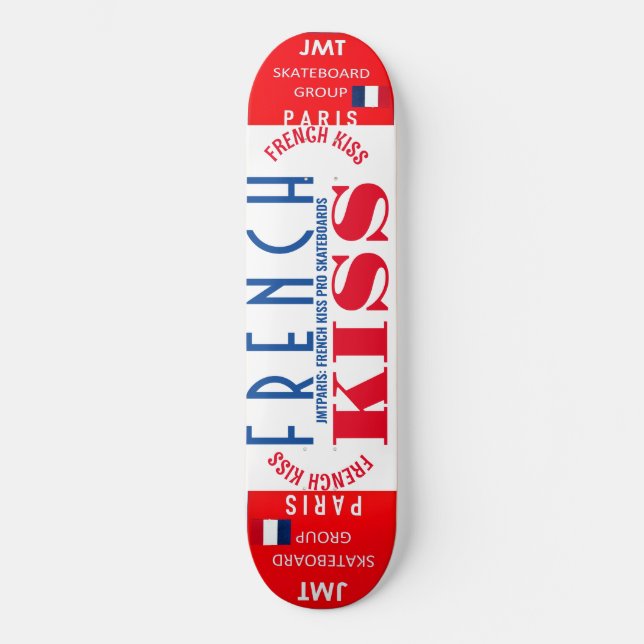 Skateboard KISS FRANCÉS JMT PARIS 8 Placa de patinaje de 1/4" (Anverso)