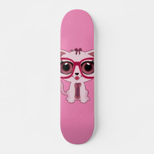 Skateboard Kitten Nerd