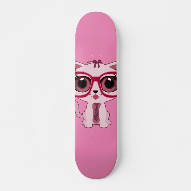 Skateboard Kitten Nerd (Anverso )