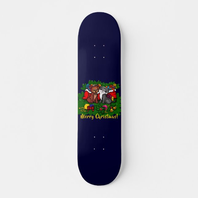 Skateboard Kitty and Puppy , Happy XMas (Anverso )