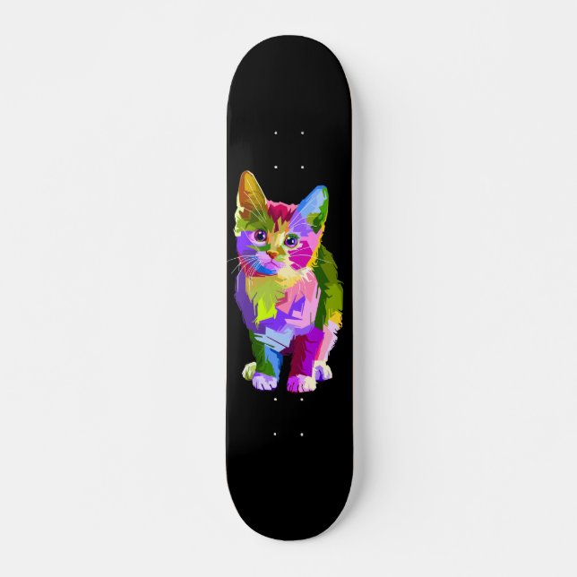 Skateboard Kitty colorido (Anverso )