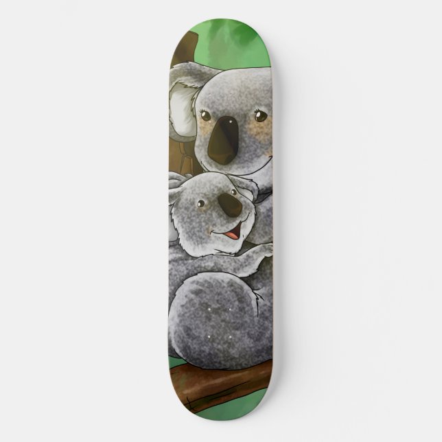 Skateboard Koala y bebé lindos (Anverso)
