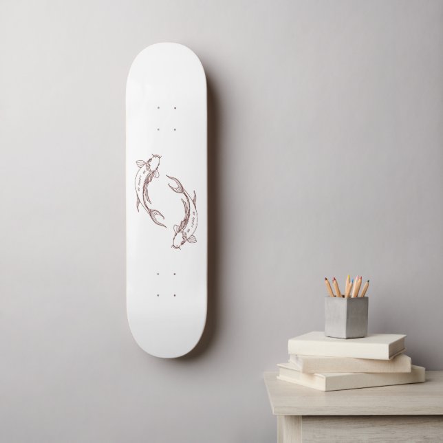 Skateboard Koi (Arte de la pared)