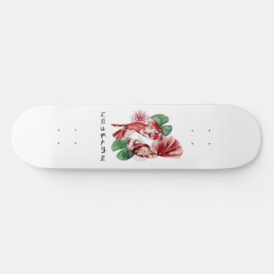 Skateboard Koi Fish Estilo Japonés Script Arte Oriental
