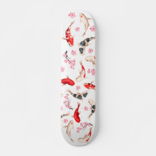 Skateboard Koi japonés floral de Guay