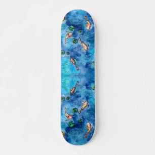 Skateboard Koi Pond en la lluvia
