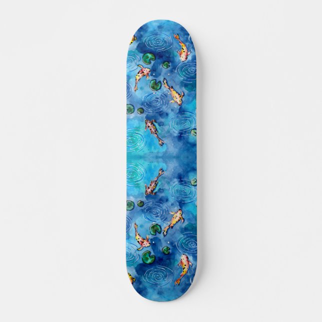 Skateboard Koi Pond en la lluvia (Anverso )