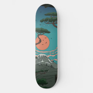 Skateboard Konnichiwa Puesta de sol japonesa