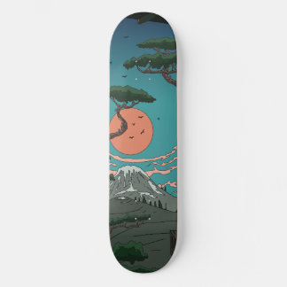 Skateboard Konnichiwa Puesta de sol japonesa