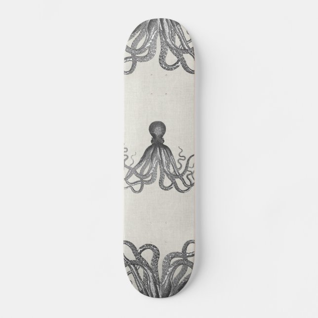 Skateboard Kraken - pulpo gigante negro/Cthulu (Anverso)
