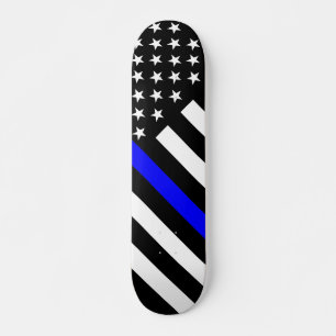 Skateboard La bandera blanco y negro fina de Blue Line los