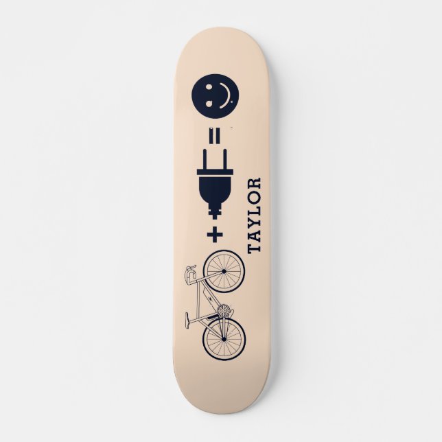 Skateboard La bicicleta personalizada E me hace feliz (Anverso )