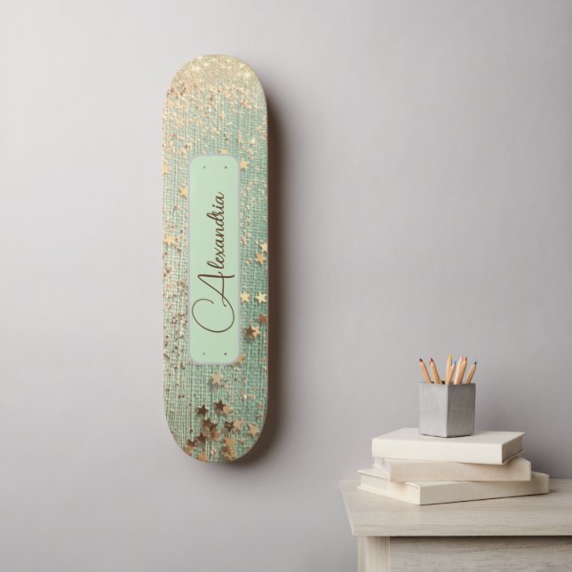 Skateboard La confianza en el verde marino personalizada (Arte de la pared)