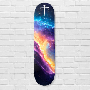 Skateboard La Cruz de los Tres Clavos Galaxia Púrpura Cristia