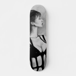 Skateboard La dama Original Art Portrait Drawing Skatedeck