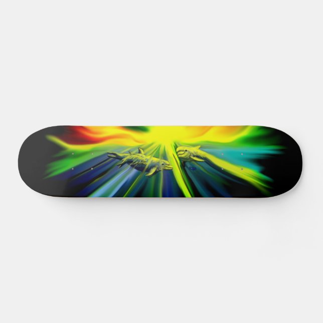 Skateboard La familia de los delfines al sol (Horz)