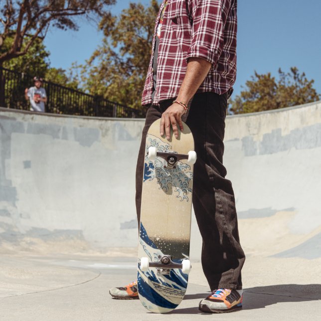 Skateboard La gran ola de Kanagawa por Hokusai (Exterior 2)