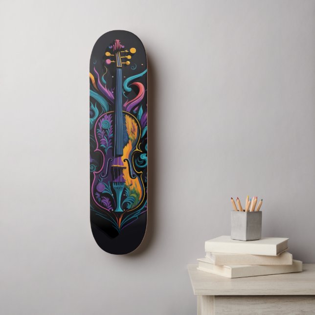 Skateboard La Intensidad del Violín (Arte de la pared)