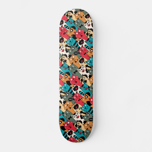 Skateboard La multitud de gatos (Anverso)