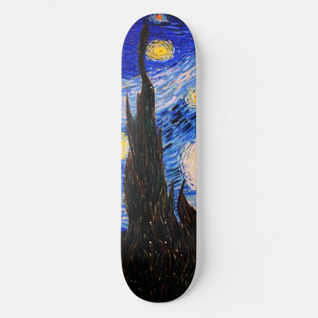 Skateboard La noche estrellada de Vincent Van Gogh (Anverso)