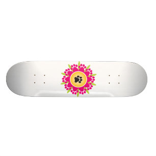 Skateboard La pata imprime la flor