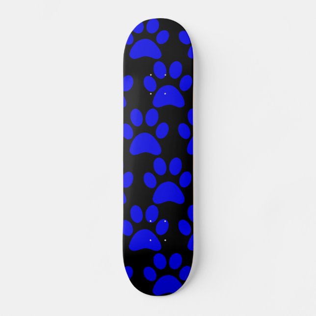 Skateboard La pata linda del perro de perrito imprime negro (Anverso)