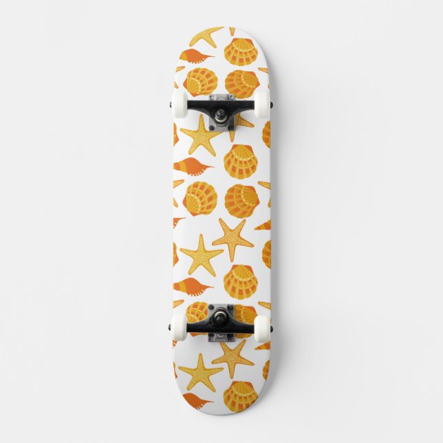 Skateboard La playa anaranjada Shell modela (Anverso)